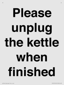 Please unplug the kettle when finished